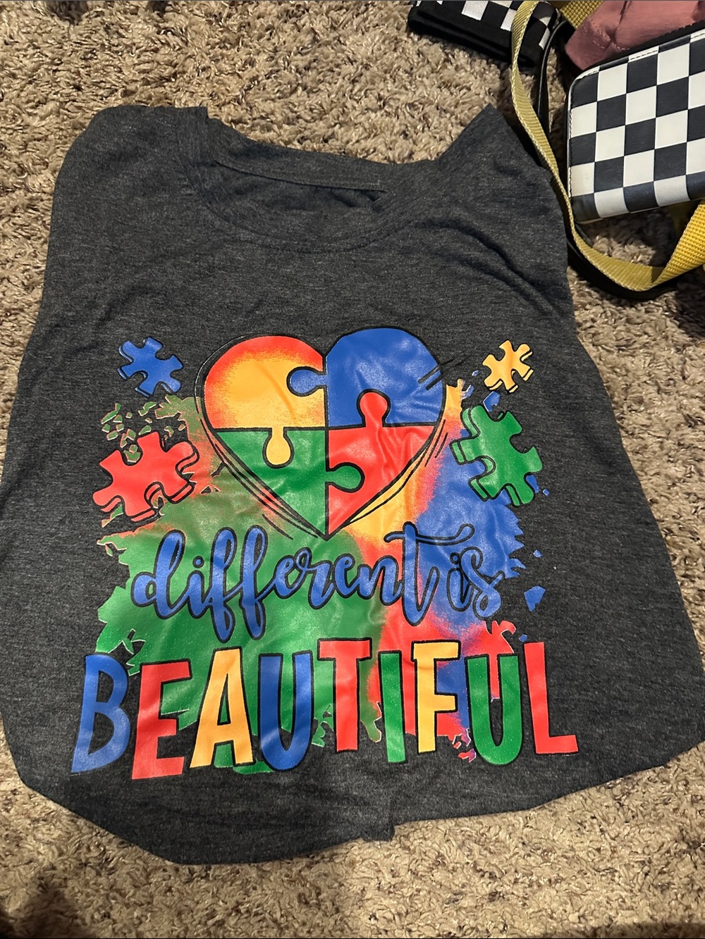 Different Is Beautiful Graphic Tee - Dark Gray-